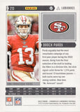 2022 Brock Purdy Panini Chronicles LUMINANCE UPDATE ROOKIE RC #213 San Francisco 49ers