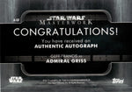 2020 Geff Francis as Admiral Griss Topps Star Wars Masterwork AUTO AUTOGRAPH #A-GF 1