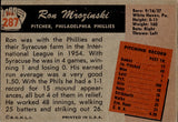1955 Ron Mrozinski Bowman ROOKIE RC #287 Philadelphia Phillies BV $20