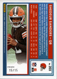 2025 Shedeur Sanders Donruss Optic BLUE ICE RATED ROOKIE 15/15 RC #203 Cleveland Browns