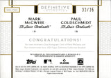 2024 Mark McGwire Paul Goldschmidt Topps Definitive DUAL AUTO 33/35 AUTOGRAPH #DAC-MGS St. Louis Cardinals