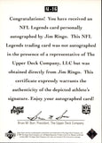 1997 Jim Ringo Upper Deck NFL Legends AUTO AUTOGRAPH #AL-16 Green Bay Packers HOF