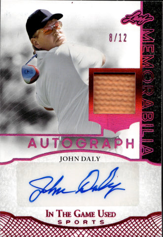 2024 John Daly Leaf In the Game Used PINK SHIRT AUTO 08/12 AUTOGRAPH RELIC #IGA-JD1 PGA Legend