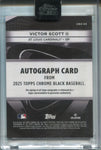 2025 Victor Scott II Topps Chrome Black YELLOW REFRACTOR AUTO 36/50 AUTOGRAPH #CBA-VS St. Louis Cardinals *Case Scratches*