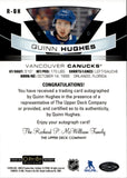 2019-20 Quinn Hughes O-PEE-CHEE Platinum  ROOKIE AUTO AUTOGRAPH RC #R-QH Vancouver Canucks