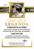 2024 Carlton Fisk Leaf In The Game Used GOLD LEGENDS JERSEY 4/5 RELIC #LGL-2 Chicago White Sox