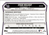 2026 Ethan Holliday Bowman Chrome PURPLE MOJO AUTO 113/199 AUTOGRAPH #CPA-EHO Colorado Rockies