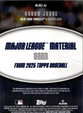 2025 Aaron Judge Topps MAJOR LEAGUE MATERIAL JERSEY RELIC #MLM2-AJ New York Yankees