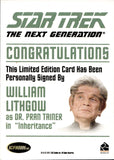 2011 William Lithgow as Dr. Pran Tainer Rittenhouse The Complete Star Trek: The Next Generation Series 1 AUTO AUTOGRAPH #_WILI Inheritance 2