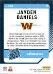 2024 Jayden Daniels Donruss Optic RATED ROOKIE RC #248 Washington Commanders 2