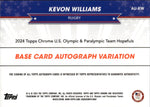 2024 Kevon Williams Topps Chrome US Olympics US FLAG REFRACTOR AUTO 24/76 Autograph #AU-KW Rugby