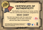 1999 Sean Casey Fleer Mystique FRESH INK AUTO 0030/1000 AUTOGRAPH #_SECA Cincinnati Reds