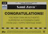 2021 Sami Zayn Topps Heritage WWE BLUE AUTO 026/199 AUTOGRAPH #A-SZ Friday Night Smackdown