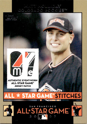 2007 Matt Holliday Topps ALL-STAR STITCHES MAJESTIC TAG PATCH RELIC #AS-MH Colorado Rockies
