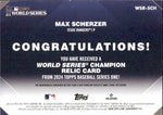 2024 Max Scherzer Topps Series 1 WORLD SERIES CHAMPIONS JERSEY 65/99 RELIC #WSR-SCH Texas Rangers