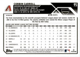 2023 Corbin Carroll Topps Chrome REFRACTOR ROOKIE RC #95 Arizona Diamondbacks 2