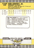 1989 Ken Griffey Jr. Fleer ROOKIE SEATTLE MARINERS #548 3