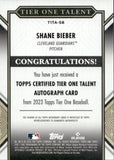 2023 Shane Bieber Topps Tier One TALENT BRONZE INK AUTO 05/25 AUTOGRAPH #T1TA-SB Cleveland Guardians