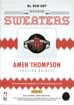2023-24 Amen Thompson Panini NBA Hoops ROOKIE SWEATERS RELIC RC #RSW-AMT Houston Rockets