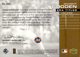 2022 Dwight Gooden Upper Deck Piece of History ERA LEADERS JERSEY RELIC #EL-DG New York Mets