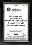 2022 Julio Rodriguez Topps Transcendent VIP ROOKIE AUTO 21/25 AUTOGRAPH RC #TVIPA-3 Seattle Mariners