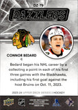2023-24 Connor Bedard Upper Deck Series 2 ROOKIE ORANGE DAZZLERS RC #DZ-79 Chicago Blackhawks