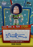 2025 Teddy Newton Topps Toy Story 30 Years BLUE SKY REFRACTOR MINI BUZZ AUTO 24/150 YRT-TN