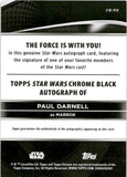 2025 Paul Darnell as Marrok Autograph Topps Star Wars Smugglers Outpost #CB-PD CHROME BLACK AUTO