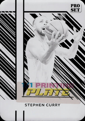 2024 Stephen Curry Leaf Collective Multi-Sport PRO SET BLACK PRINTING PLATE 1/1 ONE OF ONE #PSB-154 Golden State Warriors