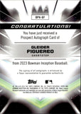 2023 Gleider Figuereo Topps Inception GOLD PROSPECT AUTO 08/50 AUTOGRAPH #BPA-GF Texas Rangers