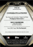 2022 Nico Hoerner Topps Tier One JUMBO GAME USED PRODIGIOUS PATCH 10/10 RELIC #PPR-NH Chicago Cubs