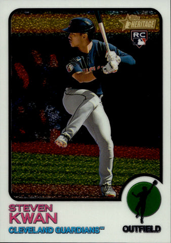 2022 Steven Kwan Topps Heritage CHROME ROOKIE 43/999 Cleveland Guardians #562