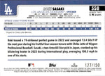 2025 Roki Saski Topps Series 2 BLUE FOIL ROOKIE 127/150 RC #558 Los Angeles Dodgers