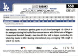 2025 Roki Saski Topps Series 2 BLUE FOIL ROOKIE 127/150 RC #558 Los Angeles Dodgers