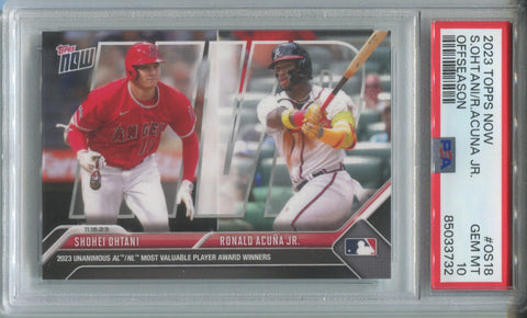 2023 Shohei Ohtani Ronald Acuna Jr. Topps Now OFFSEASON MVP PSA 10 #OS18 Angels Braves 3732