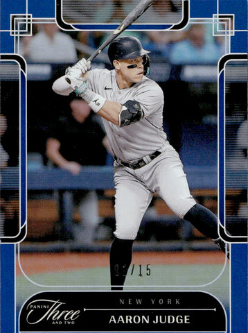 2024 Aaron Judge Panini Three & Two BLUE SP 01/15 #99 New York Yankees