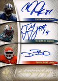 2007 Calvin Johnson Ted Ginn Jr. Dwayne Bowe Upper Deck CHIROGRAPHY TRIPLE ROOKIE AUTO 01/25 AUTOGRAPH RC #CT-JGB Lions Dolphins Chiefs