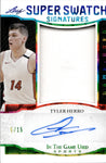 2024 Tyler Herro Leaf In the Game Used RAINBOW FOIL SUPER SWATCH SIGNATURES JUMBO JERSEY AUTO 05/15 AUTOGRAPH RELIC #SWS-TH1 Miami Heat