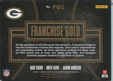 2016 Bart Starr Brett Favre Aaron Rodgers Panini Black Gold HOLO GOLD FRANCHISE GOLD 14/25 #FG1 Green Bay Packers