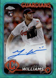 2024 Gavin Williams Topps Chrome ROOKIE AQUA WAVE REFRACTOR AUTO 152/199 AUTOGRAPH RC #RA-GW Cleveland Guardians