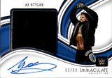 2023 AJ Styles Panini Immaculate WWE PREMIUM JUMBO SHIRT AUTO 60/99 AUTOGRAPH RELIC #PM-AJS Friday Night Smackdown