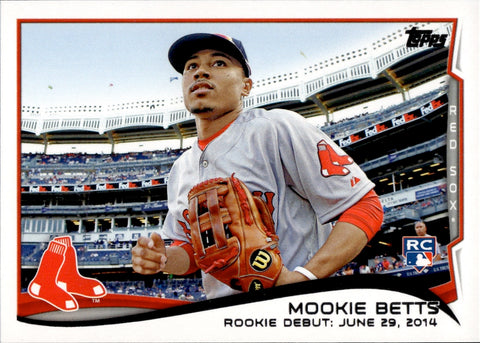 2014 Mookie Betts Topps Update ROOKIE RC #US-301 Boston Red Sox 3