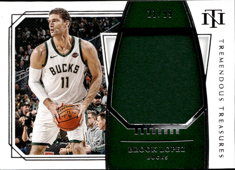 2019-20 Brook Lopez Panini National Treasures TREMENDOUS TREASURES JERSEY 21/99 Milwaukee Bucks #TTR-BLP