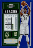 2020-21 Giannis Antetokounmpo Contenders Optic BLUE SEASON TICKET 72/99 #99 Milwaukee Bucks