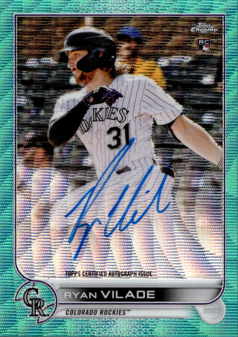 JJ Bleday 2023 Topps Chrome Rookie Autographs - Aqua Wave