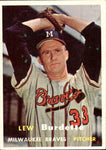 1957 Lew Burdette Topps #208 Milwaukee Braves BV $15