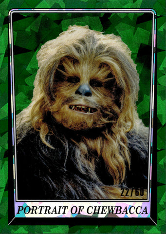 2023 Portrait of Chewbacca Topps Chrome Star Wars Sapphire Edition GREEN 22/60 #219 Return of the Jedi