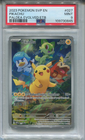 2023 Pikachu Pokemon Scarlet & Violet PALDEA EVOLVED ETB PSA 9 #027 0845