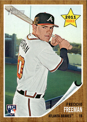 2011 Freddie Freeman Topps Heritage ROOKIE RC #76 Atlanta Braves