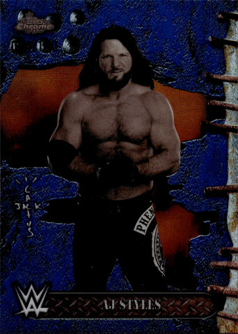 2025 A.J. Styles Topps Chrome Cactus Jack BLUE REFRACTOR 74/150 #20